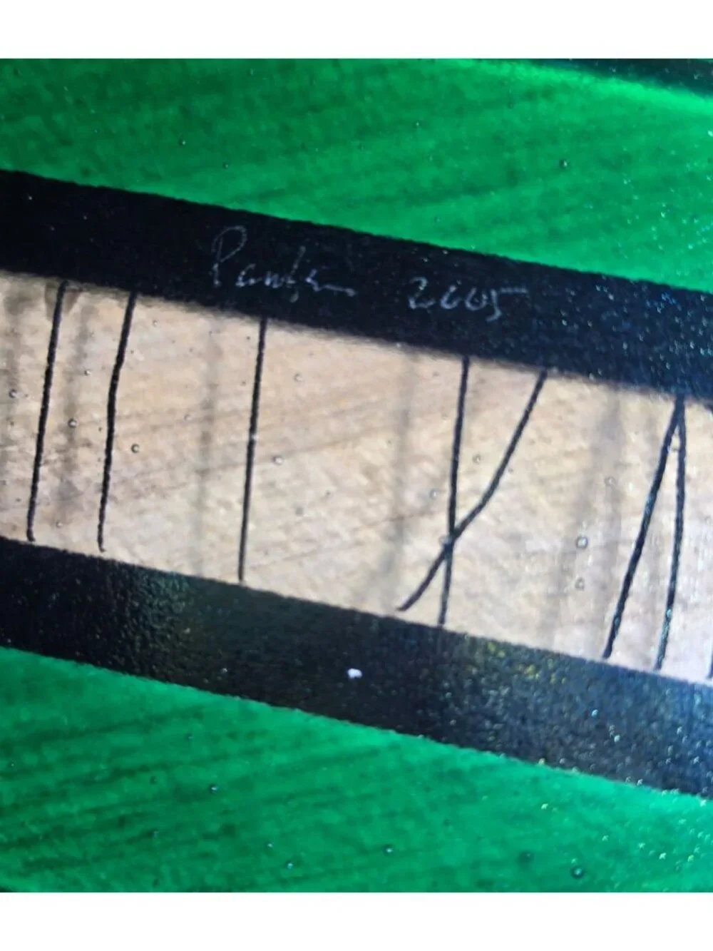 Chris Paulson 2005 Signed Oregon Fused Glass Green Sushi Tray 16.5